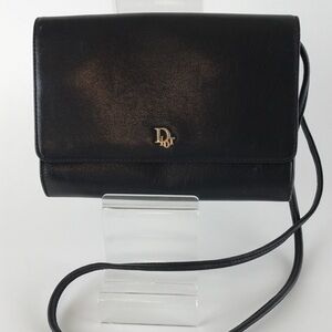 Dior Black Mini Crossbody Bag with Gold 'Dior' Logo